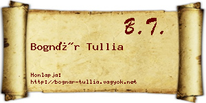 Bognár Tullia névjegykártya